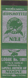 Matchbook Cover - Matchbook Cover Moose Lodge Danville IL