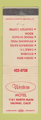 Matchbook Cover - Western Motel Salinas CA