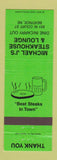 Matchbook Cover - Michael J's Steak House Beatrice NE