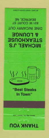 Matchbook Cover - Michael J's Steak House Beatrice NE
