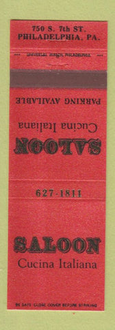 Matchbook Cover - Saloon Cucina Italiana Italian Philadelphia PA