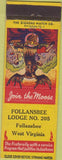 Matchbook Cover - Matchbook Cover Moose Lodge Follansbee WV