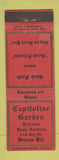 Matchbook Cover - Capitoline Garden Restaurant Beacon Hill MA WORN
