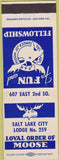 Matchbook Cover - Matchbook Cover Moose Lodge Salt Lake City UT