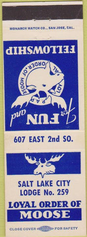 Matchbook Cover - Matchbook Cover Moose Lodge Salt Lake City UT
