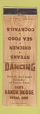 Matchbook Cover - Dick's Ranch House Bryan OH