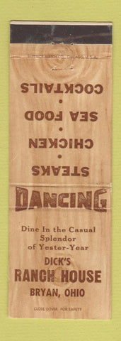 Matchbook Cover - Dick's Ranch House Bryan OH