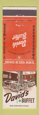 Matchbook Cover - David's Buffet Smorgasbord Evendale OH Mount Washington
