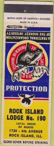 Matchbook Cover - Matchbook Cover Moose Lodge Rock Island IL