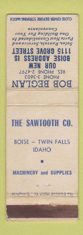 Matchbook Cover - Bob Beglan Sawtooth Boise Twin Falls ID WEAR