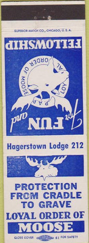 Matchbook Cover - Matchbook Cover Moose Lodge Hagerstown MD