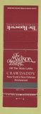 Matchbook Cover - Roosevelt Hotel New York City Madison Lounge