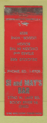 Matchbook Cover - Si and May's Bar Rock River OH WORN
