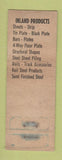 Matchbook Cover - Inland Steel Chicago IL ARROW WORN
