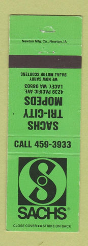 Matchbook Cover - Sachs Tri City Mopeds Lacey WA