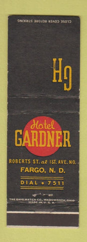 Matchbook Cover - Hotel Gardner Fargo ND