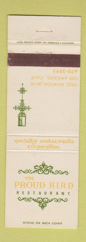 Matchbook Cover - Proud Bird Restaurant Los Angeles CA WEAR