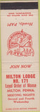 Matchbook Cover - Matchbook Cover Moose Lodge Milton PA
