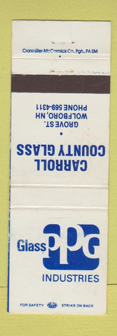 Matchbook Cover - PPG Glass Carroll County Wolfboro NH