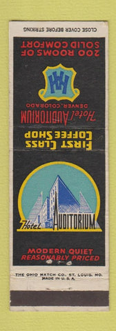 Matchbook Cover - Hotel Auditorium Denver Colorado