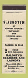 Matchbook Cover - Maloney's Cleaners Laundry Dixon IL