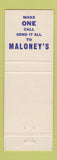 Matchbook Cover - Maloney's Cleaners Laundry Dixon IL