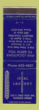 Matchbook Cover - Ideal Laundry Cleaners Colorado Springs