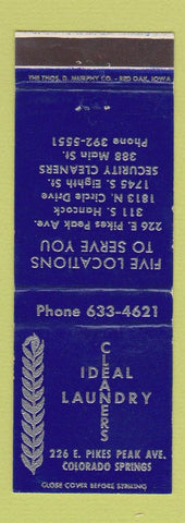 Matchbook Cover - Ideal Laundry Cleaners Colorado Springs