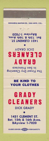 Matchbook Cover - Grady Cleaners San Francisco CA