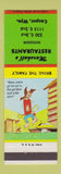 Matchbook Cover - Marshall's Restaurants Casper WY hillbilly