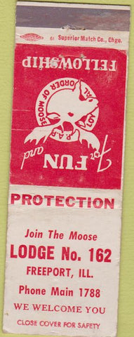 Matchbook Cover - Matchbook Cover Moose Lodge Freeport IL