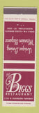Matchbook Cover - Biggs Restaurant Chicago IL