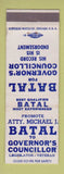 Matchbook Cover - Michael Batal Governor's Councillor Election WEAR