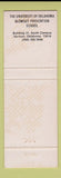 Matchbook Cover - Blowout Prevention School University of Oklahoma Norman OK oil
