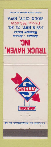 Matchbook Cover - Skelly oil gas Truck Haven Sioux City IA WEAR