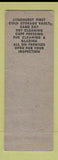 Matchbook Cover - Park Cleaning Company Lyndhurst NJ Christmas