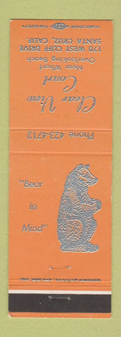 Matchbook Cover - Clear View Court Motel Santa Cruz CA