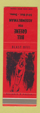 Matchbook Cover - Bill Greene Assemblyman Election SAMPLE