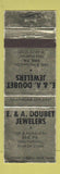 Matchbook Cover - E&A Doubet Jewelry Eria PA WEAR