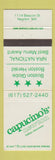 Matchbook Cover - Capucino's Newton Italian Restaurant Newton MA