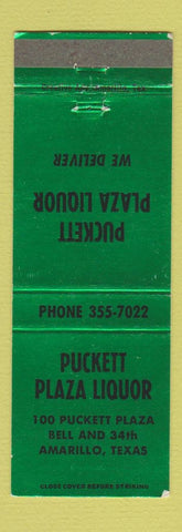 Matchbook Cover - Puckett Plaza Liquor Amarillo TX
