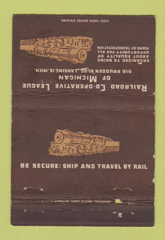 Matchbook Cover - Railroad COOP League Lansing MI WEAR 40 Strike