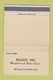 Matchbook Cover - Ralsco Kitchen Cabinets Brockton MA 40 Strike