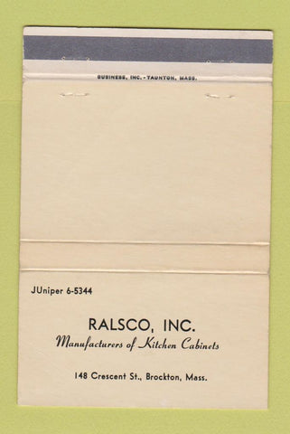 Matchbook Cover - Ralsco Kitchen Cabinets Brockton MA 40 Strike