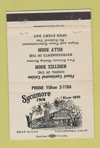 Matchbook Cover - Sycamore Inn Cucamonga CA 40 Strike
