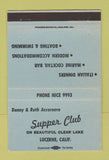 Matchbook Cover - Accornero Supper Club Italian Lucerne CA BLUE 40 Strike