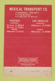 Matchbook Cover - Mexical Transport Trucking CA AZ 40 Strike