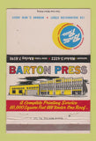 Matchbook Cover - Barton Press Lithographers Newark NJ 40 Strike