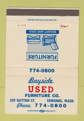 Matchbook Cover - Bayside Used Furniture Edmonds WA 40 Strike