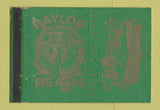 Matchbook Cover - Balylor Bears Waco TX University 40 Strike